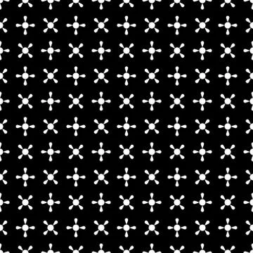 Geometric seamless black and white pattern. Isolated objects and points on ba Stock Illustration