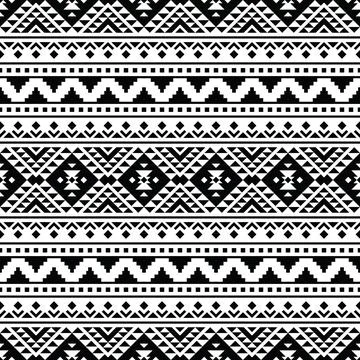 Geometric seamless border pattern. Aztec and Navajo tribal with retro style. Stock Illustration