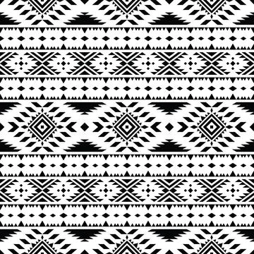 Geometric seamless border pattern. Aztec and Navajo tribal with retro style. Illustrazione stock