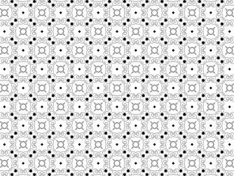 Geometric seamless doodle black color on white background Stock Illustration