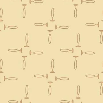 Geometric seamless doodle pattern with circus ring silhouettes ornament. Ligh イラスト素材