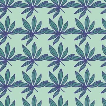 Geometric seamless drug sheet pattern. Cannabis leafs in green and blue color Illustrazione stock