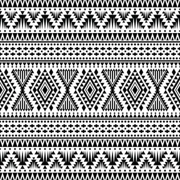 Geometric seamless ethnic pattern. Aztec tribal abstract vector illustration. Illustrazione stock