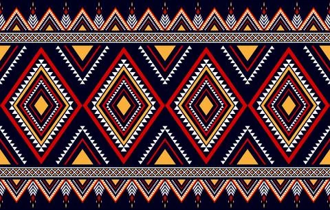 Geometric seamless ethnic pattern concept. Geometry indigenous style seamle.. Stock Illustration