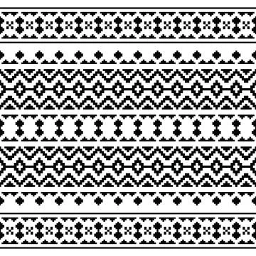 Geometric seamless folk pattern. Aztec and Navajo tribal with pixel style. Illustrazione stock