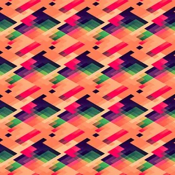 Geometric seamless glitch pattern. イラスト素材