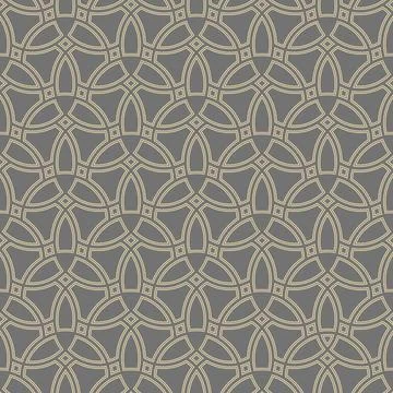 Geometric Seamless Golden Pattern Stock Illustration