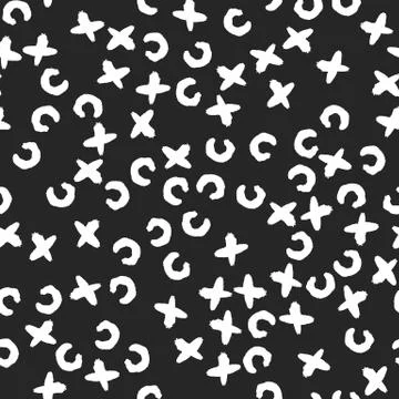 Geometric seamless hand drawn pattern Stock Illustration