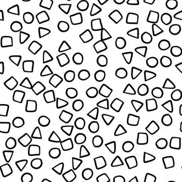 Geometric seamless hand drawn pattern Stock Illustration