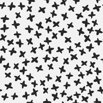 Geometric seamless hand drawn pattern Stock Illustration