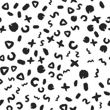 Geometric seamless hand drawn pattern Stock Illustration