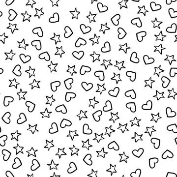 Geometric seamless hand drawn pattern Stock Illustration