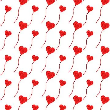 Geometric seamless heart shape pattern design. Stock Illustration