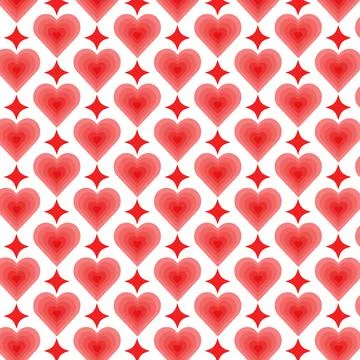 Geometric seamless heart shape pattern design. Stock Illustration