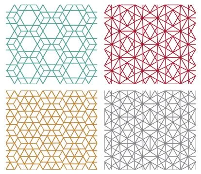 Geometric seamless line patterns in hexagon concept Stock Illustration