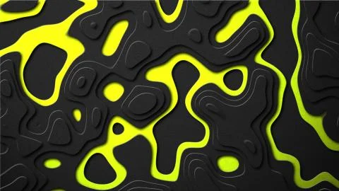 Geometric seamless loop with topographic mountains and yellow swirling lines Stock Illustration