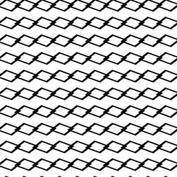 Geometric seamless monochrome pattern with parallelograms, squares. 스톡 일러스트