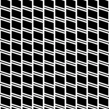 Geometric seamless monochrome pattern with parallelograms, squares. 스톡 일러스트