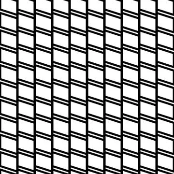 Geometric seamless monochrome pattern with parallelograms, squares. 스톡 일러스트