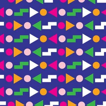 Geometric seamless pattern 80s design Stock Illustration