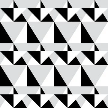 Geometric seamless pattern - abstract black and white shapes Stock Illustration