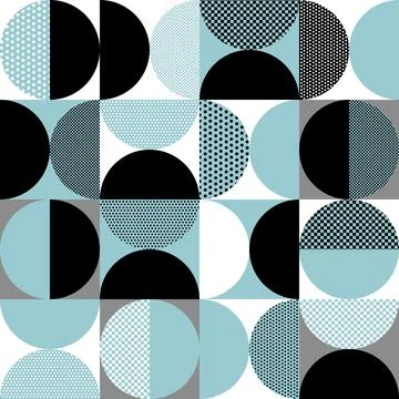 Geometric seamless pattern with abstract circle, square and dots 库存插图