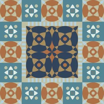 Geometric seamless pattern, abstract oriental style vector. Geometry floor .. Stockillustratie