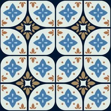 Geometric seamless pattern, abstract oriental style vector. Geometry tiles desig Illustrazione stock