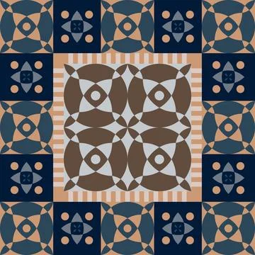 Geometric seamless pattern, abstract oriental style vector. Geometry floor .. Illustrazione stock