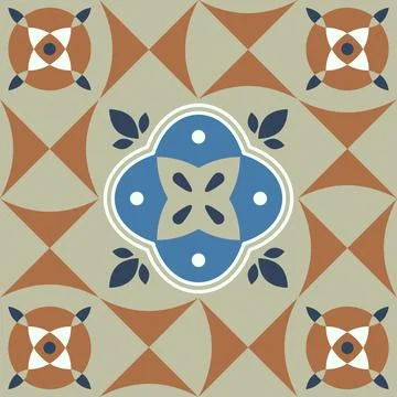Geometric seamless pattern, abstract oriental style vector. Geometry tiles desig Illustrazione stock