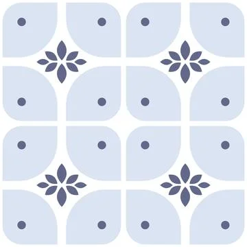 Geometric seamless pattern, abstract oriental style vector. Geometry blue tiles  Stockillustratie