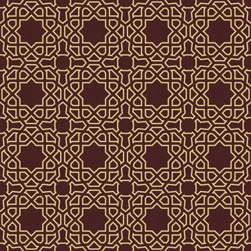 Geometric Seamless Pattern With Abstract Ornament 스톡 일러스트