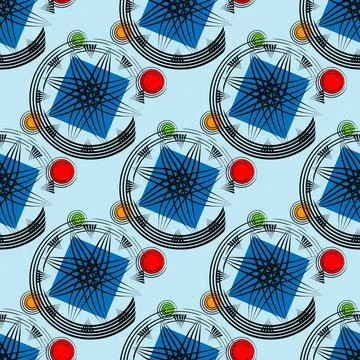 Geometric seamless pattern, abstract tiling background, vector repeat endless Stock Illustration