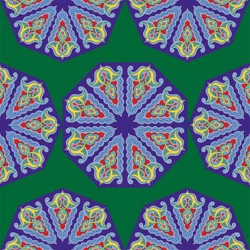 Geometric Seamless Pattern Arabesque. Decorative Asian Folk Seamless Patter.. Illustrazione stock