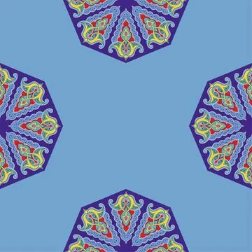 Geometric Seamless Pattern Arabesque. Decorative Asian Folk Seamless Patter.. 스톡 일러스트