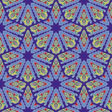 Geometric Seamless Pattern Arabesque. Decorative Asian Folk Seamless Patter.. Illustrazione stock