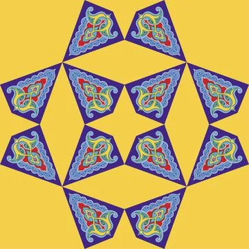 Geometric Seamless Pattern Arabesque. Decorative Asian Folk Seamless Patter.. Illustrazione stock