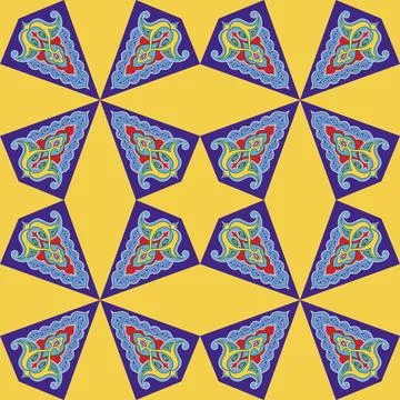 Geometric Seamless Pattern Arabesque. Decorative Asian Folk Seamless Patter.. Illustrazione stock