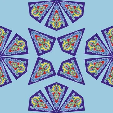 Geometric Seamless Pattern Arabesque. Decorative Asian Folk Seamless Patter.. 스톡 일러스트
