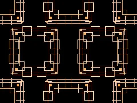 Geometric seamless pattern in art deco style. Golden lines pattern, vintage l Illustrazione stock