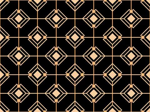 Geometric seamless pattern in art deco style. Golden lines pattern, vintage l Illustrazione stock