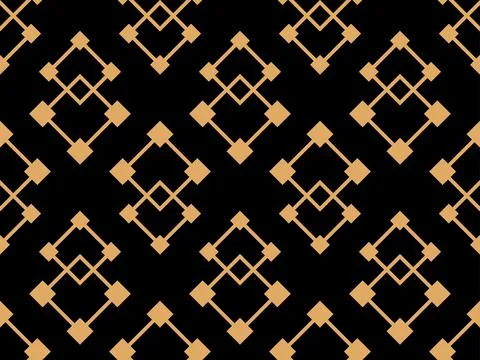 Geometric seamless pattern in art deco style. Golden lines pattern, vintage.. Illustrazione stock