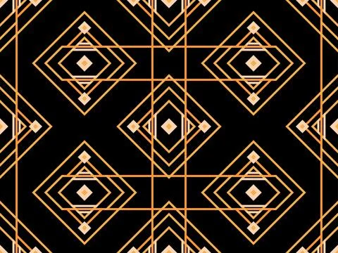 Geometric seamless pattern in art deco style. Golden lines pattern, vintage.. Illustrazione stock