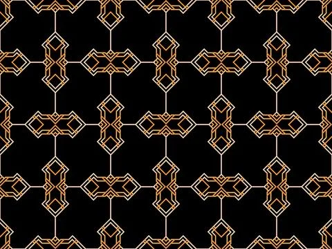 Geometric seamless pattern in art deco style. Golden lines pattern, vintage.. Illustrazione stock