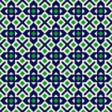 Geometric seamless pattern background, flat vector graphic design, symmetri.. Stock Illustration