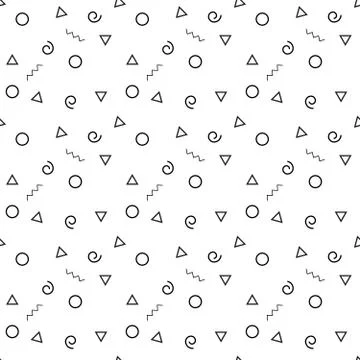 Geometric Seamless  pattern with black and white. Form a triangle, a line, a  Stock Illustration