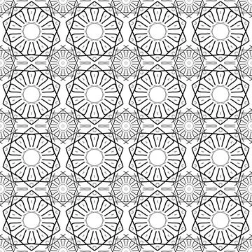 Geometric seamless pattern black and white Stock Illustration