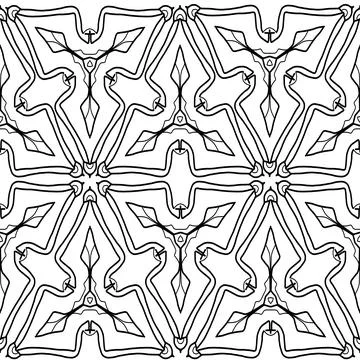 Geometric seamless pattern black and white Stock Illustration
