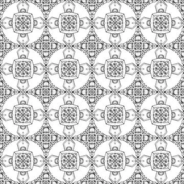 Geometric seamless pattern black and white Stock Illustration