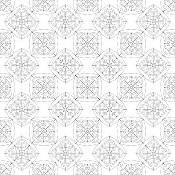 Geometric seamless pattern black and white Stock Illustration